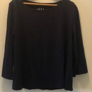 LOFT Dark Blue Women's Blouse Large Excellent Condition